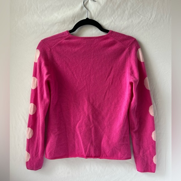 Charter Club 100% Cashmere Women's Sweater Pink Long Sleeve Spots Scoop Neck - Picture 3 of 5